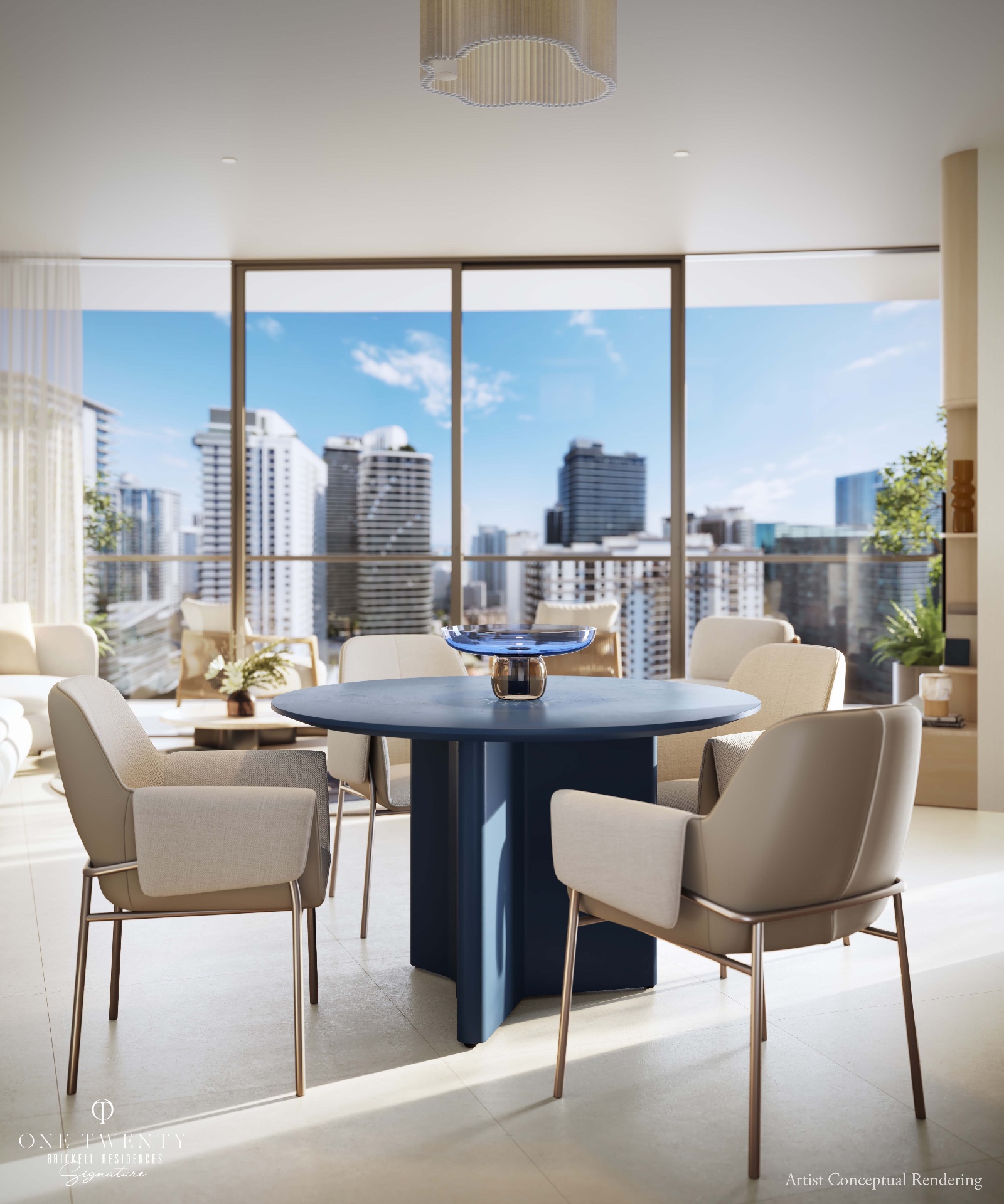 Dining Area with Skyline Views